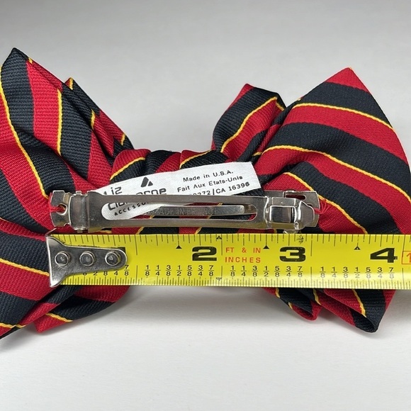 Vintage Striped Liz Claiborne Double Bow Barrette - Picture 6 of 7